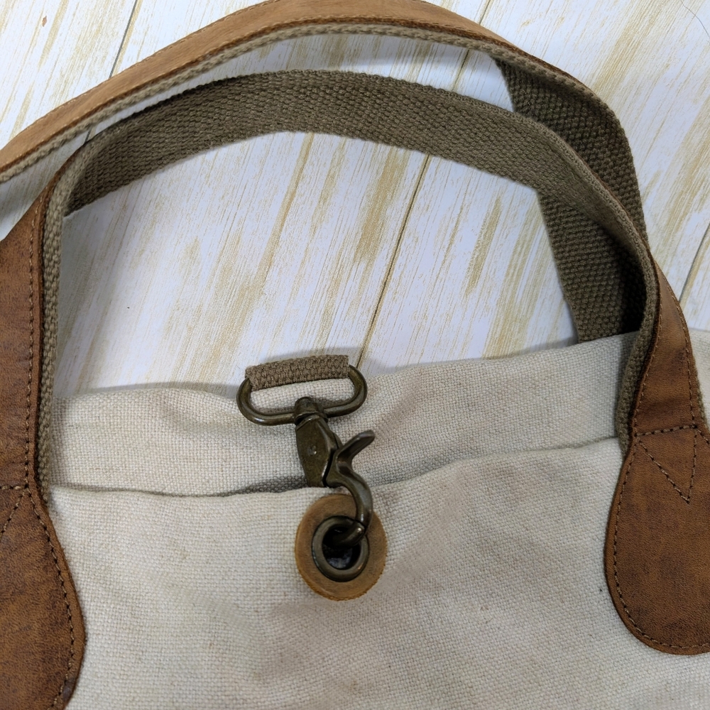 Canvas and Leather Bag Backpack Weekender - Picture 4 of 16